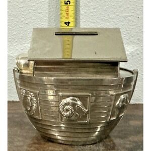 Silverplated Noah's Ark Animal Coin Bank – 4" Tall Things Remembered Baby Gift